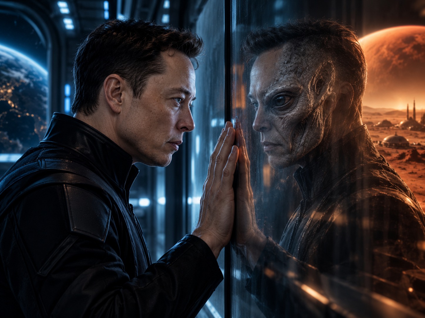 Human and alien identities reflected together
